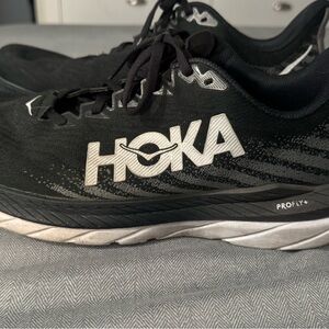 Hoka One One Men's Black and White Athletic Shoes